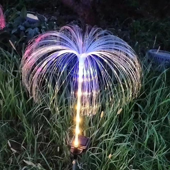 Ulalaza 2PCS Garden Solar Lights Multi-Color Changing LED Flower Stake Light Decorative Landscape Lawn Yard Outdoor Lights The Length 58 * 43 * 81mm/2 * 2 * 3inch Colors Light