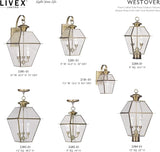 Livex Lighting Lantern 2384-01 Westover 3-Light Outdoor Post Head, Antique Brass | Lumora