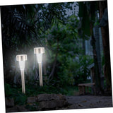 12pcs Solar Outdoor Pathway Lights Stainless Steel Solar Garden Lights with Bright White LED for Patio Walkway Lawn | Lumora