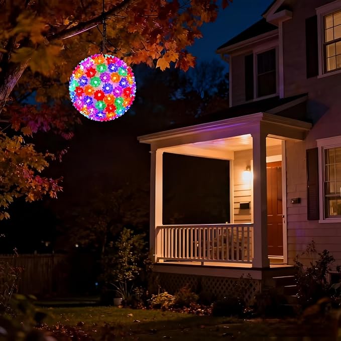 LUCKY SHINE 7.5" Multi-Color LED Sphere Ball Lights, UL Certified and Commercial Grade Starlight Sphere, Waterproof for Indoor Outdoor Christmas, Garden, Party, Porch Decor