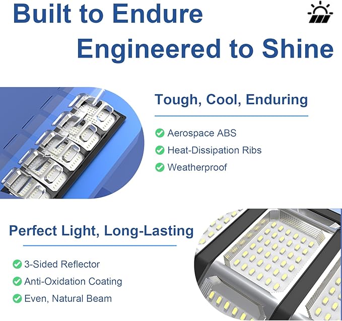 Solar Street Light Outdoor, Motion Sensor Solar Powered Lights, Dusk to Dawn Flood Lights with Remote Control, Waterproof Security Lighting for Yard Driveway Pathway Parking Lot Patio Porch