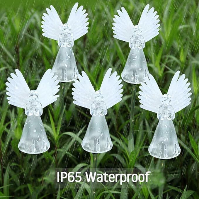 TEAMWILL 2PCS Solar Powered Angel Lights Outdoor Decorative Light for Garden Yard