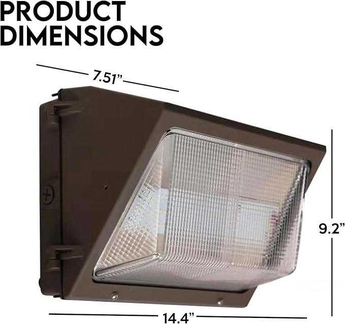 WareLight LED Wall Pack, Outdoor Security Lights - Energy Efficient, 50,000 Hour Lifespan, 75 watt, 10,200 Lumens | Lumora