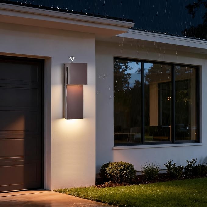15IN Outdoor Wall Sconce Fixture,Dusk to Dawn Patio Lights,Waterproof Exterior Lamp,Modern Wall Mounted with 17W | Lumora