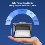 Solar Powered Fence Deck Lights Outdoor Waterproof Led IP65 RGB Color Changing/Warm White Auto On/Off Solar Step | Lumora