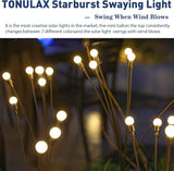 TONULAX Solar Garden Lights - Upgraded Solar Swaying Light, Sway by Wind, Outdoor Lights, Yard Patio Pathway | Lumora