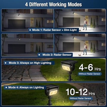 Solar Spot Lights for Outdoor, Warm Light-6 Pack