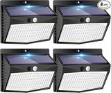 Solar Outdoor Lights, [138 LED/4 Packs] Solar Motion Sensor Security Lights with 3 Lighting Modes Solar Wall Lights | Lumora