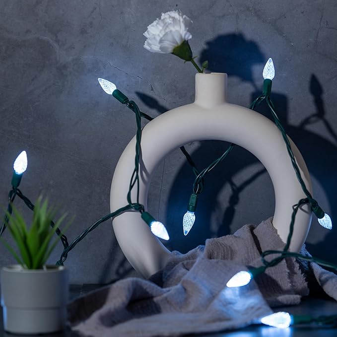 140 Cool White Strawberry One-Piece LED Christmas Lights, Pack of 2 Strands 70 Count 36 ft, High Waterproof UL | Lumora