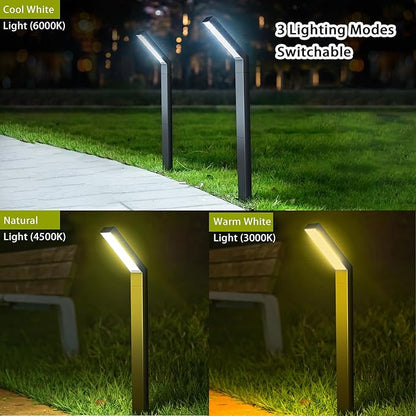 Solar Outdoor Pathway Lights - IP65 Waterproof Landscape Lights for Garden Decor, Walkway, Yard, Driveway (2 Pack)