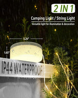 Solar Camping String Lights, 39.4 FT Fairy String Light, 4 in 1 Portable Waterproof Camp Lamp with 8 Lighting | Lumora