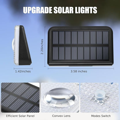 Solar Fence Lights, 8-Pack Solar Deck Lights Outdoor IP65 Waterproof, Fence Light Solar Powered for Fence, Deck, Porch, Backyard, Pathway, Garden - 8 Colors, RGB