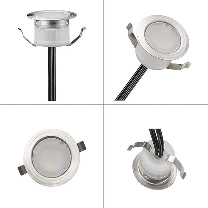 FVTLED LED Deck Lights Set, 30pcs Φ1.22 Low Voltage Waterproof Recessed Deck Lamp Warm White LED In-ground Lighting Outdoor Garden Yard Pathway Patio Step Stairs Decor
