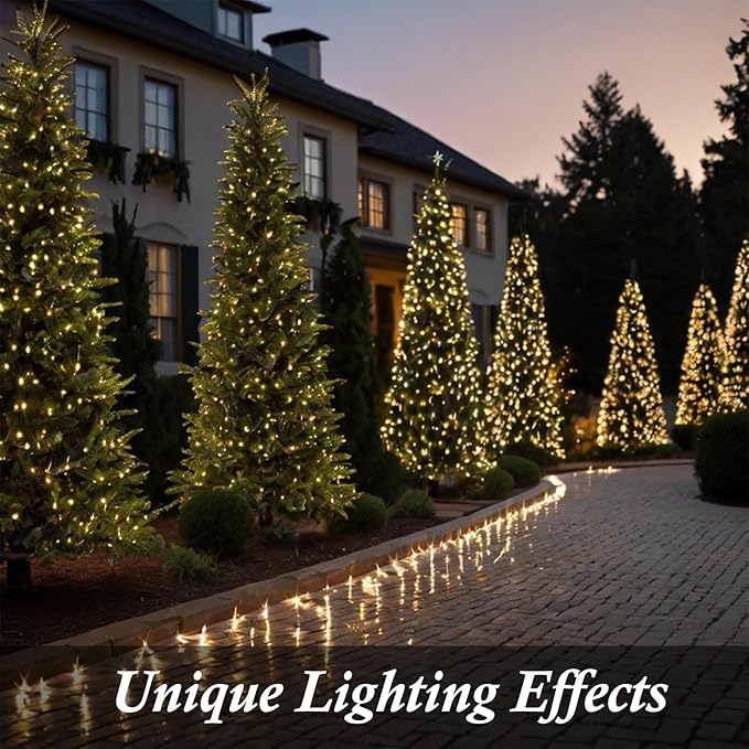 Warm White Christmas Lights - 143.7ft 400 LED Tree Lights Outdoor, UL Certified Plug in Fairy Outdoor Waterproof, Indoor Twinkle 8 Modes & Timer for Outside, Bedroom, Party Wedding