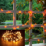 Orange Fairy Holiday String Lights, 33 ft / 10 m - 300 LED Orange Twinkle Firefly Lights for Indoor or Outdoor | Lumora