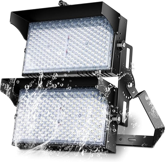 0-900W Led Stadium Lights, IP66 High Power Outdoor Sport Court Arena Light Pro-Grade High Mast Lighting with Dimmable 10KV Surge Protection Commercial and Industry for Large Area Lighting