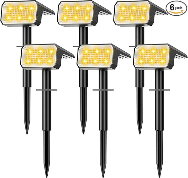 Solar Spot Lights Outdoor, [6 pack/118 LED] 4 Modes Auto On/Off Solar Landscape Spotlights, Ip67 Waterproof Solor | Lumora