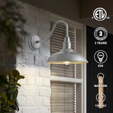 10in Dome Outdoor Gooseneck Barn Light Sliver Exterior Patio Wall Lantern Farmhouse Style Galvanized Outdoor Porch | Lumora