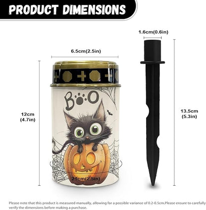 Halloween Black Cat Pumpkin Outdoor Solar Lights Solar Stake Lights Waterproof Halloween Decor Solar Walkway Lights Yard Pathway Light Solar Lantern,Wall Light Auto On/Off