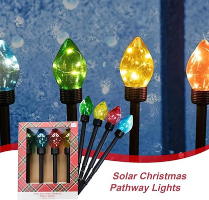 Solar Christmas Decorations,Solar Christmas Decor | Outdoor Pathway Garden Lights - for Lawn Patio Front Door Porch Fence Party Poolside Pub Bars Birthday