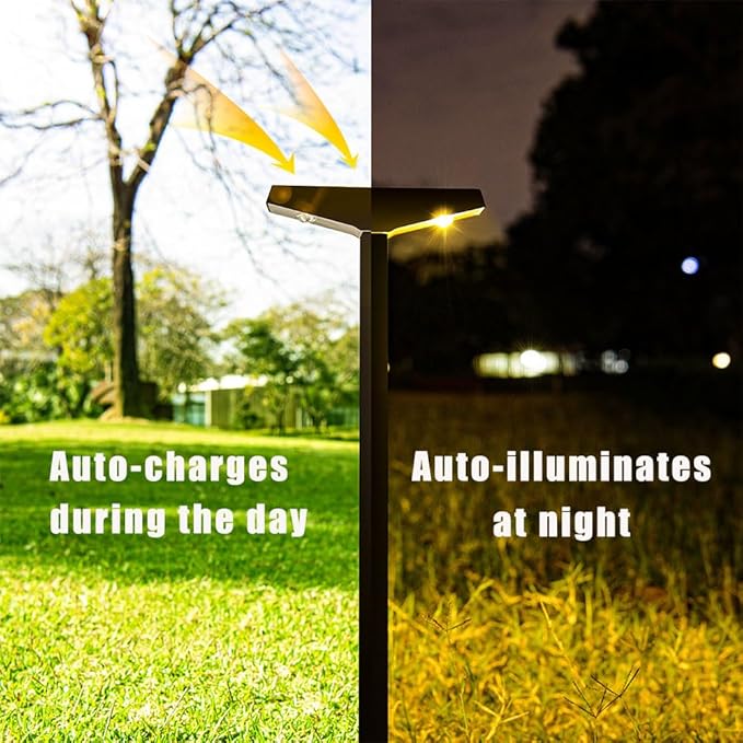 Solar Pathway Lights 6 Pack Outdoor, Waterproof Solar Garden Lights for Lawn, Patio, Walkway ，Auto On/Off, Warm White 3000K Decorative Landscape Lighting