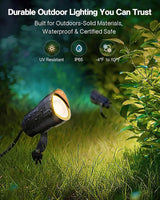 HIBOITEC 12W Spot Lights Outdoor 110V to 120V Landscape Lighting Waterproof Spotlight with 4.9ft 3-Plug LED Plug in | Lumora