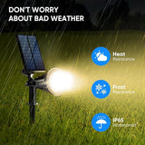 KEV 800 Lumens Solar Spot Lights Outdoor,18 LEDs Solar Flood Lights with 2 Modes &Adjustable &IPX65 | Lumora
