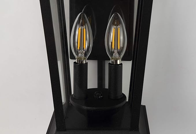 Outdoor Wall Lantern, Large Exterior Waterproof Wall Sconce Light Fixture, Black Anti-Rust Outside Porch Sconce | Lumora