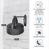 Designers Fountain Portland Outdoor Light Fixture, 8.25 Inch Exterior Wall Lantern Sconce for Front Door, Patio and | Lumora