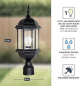 DESIGNERS FOUNTAIN 2976-BK Devonshire Outdoor Post Lanterns, 20 inch, Black | Lumora