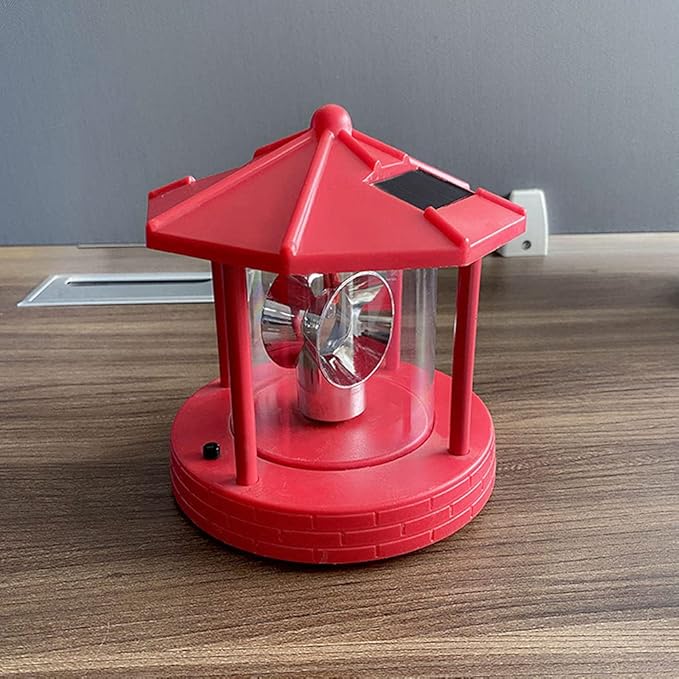 Garden Solar Lights, Outdoor LED Lighthouse, Durable Rotatable Waterproof for Pathway (Red - L)