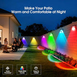 Solar Fence Lights Outdoor, 8 Modes Warm & RGB 6 Color Fence Lights Solar Powered for Outside, IP65 Waterproof, 60 | Lumora