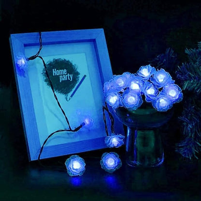 Solar Heart Lights, Outdoor Heart Lights 30LED 19.7ft with 8 Mode Working Lighting Waterproof for Christmas Tree Party Wedding Garden Decorate (Rose-Blue)
