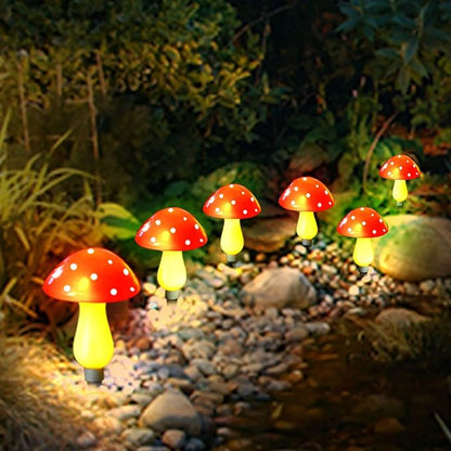 Upgraded 8-Pack Red Solar Mushroom Lamp for Garden Decor, 8 Modes Solar Mushroom Garden Lights Outdoor Waterproof Mushroom Solar String Lights for Christmas Halloween Garden Pathway Yard Lawn