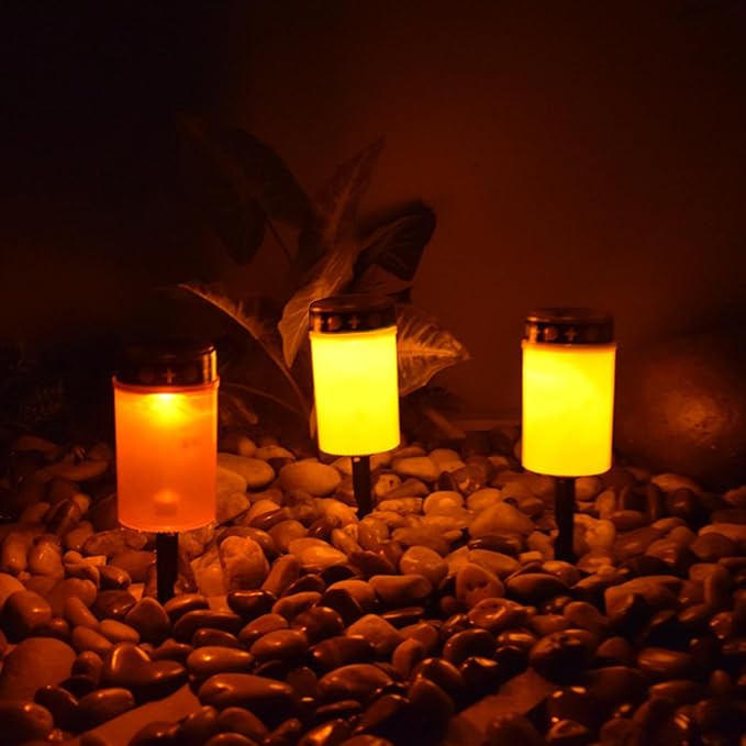 Solar Grave Lights 2PCS Waterproof Solar Cemetery Lights for Grave Flameless Solar Memorial Lights Outdoor Stake Lights for Grave Decorations Memorial Gifts Red, Grave Lights