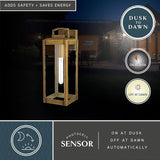 VAXCEL Kinzie Outdoor Porch Light, 6" W x 16.75" H Gold Brass Outdoor Lantern, Modern Dusk to Dawn Wall Light for | Lumora