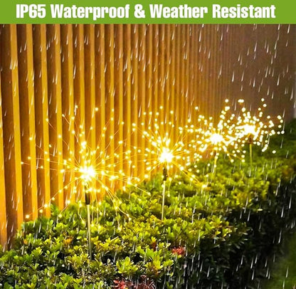 WENNI 6-Pack Outside Solar Lights Outdoor - Upgraded of Sun Garden Light,IP65 Waterproof Outdoor Decor Solar Fireworks Lights for Yard,Pathway Decoration,Unique Gifts for Family and Friends