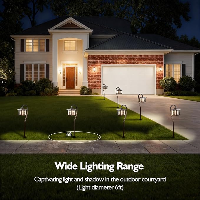 LITFIT 8 Pack Low-Voltage Outdoor Integrated LED Landscape Lighting with Spotlights, 3W 185LM and 7.5W 410LM Die-cast Aluminum, IP65 Waterproof Oil-Rubbed Bronze Pathway Light for Yard Lawn
