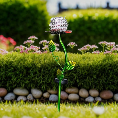 Metal Flower Solar Pathway Lights – Garden Landscape Lighting, Outdoor Yard Decor, Perfect Gifts for Women, Moms & Friends