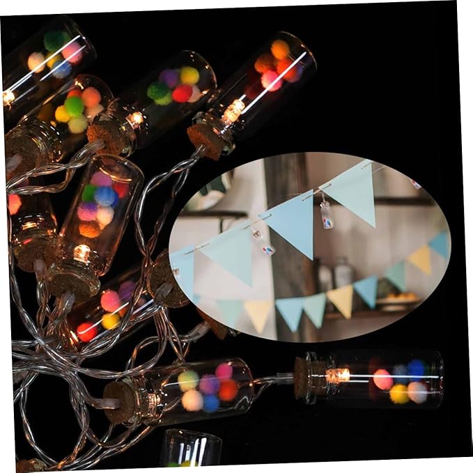 Scene LED Wish Bottle String Light Colorful Pom-Pom Indoor Decor Battery-Free Fairy Light Cork Stopper for Parties and Home Decoration