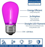 Novelty Lights Outdoor String Light Replacement Bulbs, 5 Pack S14 LED Edison Shatterproof Plastic, E26 Base | Lumora