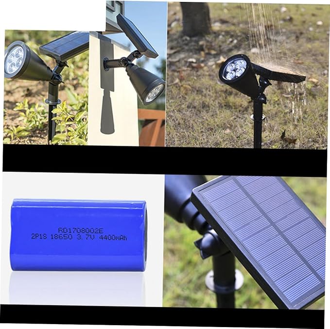 NUOBESTY Solar Path Lights and Solar Garden Spotlights 4-led Color-Changing Outdoor Lawn and Wall Mounted for Yard and Landscape Lighting