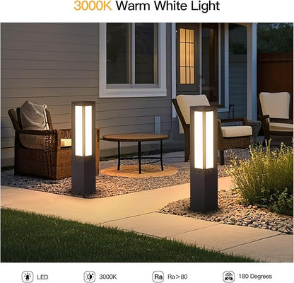 Solar Pathway Lights Outdoor, 31.5" Landscape Path Lights, IP65 Waterproof Bollard Light Outdoor, 3000K Solar Lamp Path Light, Modern Commercial Pathway Lighting for Walkway Driveway Garden Patio