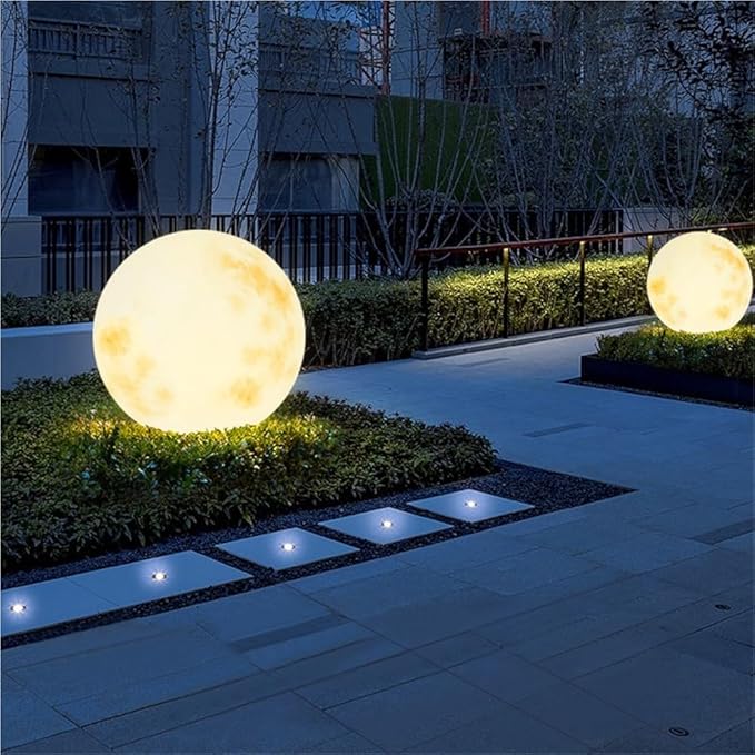 Solar Lights Outdoor, Moon Lamp Garden Decor, Solar Globe Lights Outdoor, Garden Decor for Outside, Home Decor for Garden Patio Yard Pathway Decor(30cm/11.8in)