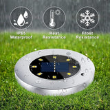 12 Pack 8LED Solar Garden Lights Outdoor Waterproof Sidewalk Disk Bright In-Ground Landscape Lighting for Lawn | Lumora