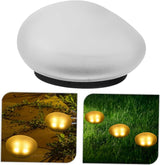 POPETPOP Delicate Pebble Shape Solar Powered Garden Lamp Warm Light Outdoor Pathway Decor Energy-efficient Charming | Lumora