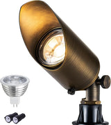 LumStory Brass Landscape Spotlight Low Voltage Landscape Lights 12V AC/DC Bronze Waterproof Shroud Adjustable | Lumora