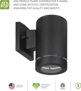 ASD 1 Light Outdoor Wall Light Fixture | 60W E26 Bulb Socket 120V ETL Cylinder Up Down Lights | | Lumora