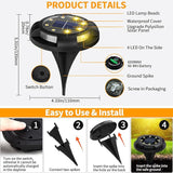 Solar Ground Lights, 8 Pack 12 LED Solar Disk Lights Outdoor Waterproof In-Ground Landscape Lighting for Garden | Lumora