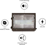 WareLight LED Wall Pack, Outdoor Security Lights - Energy Efficient, 50,000 Hour Lifespan, 75 watt, 10,200 Lumens | Lumora